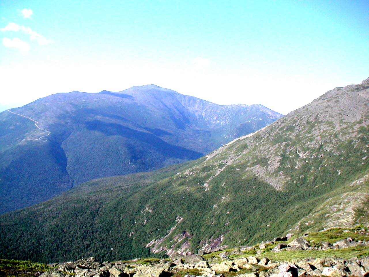 (Photo of Mount Washington and the shoulder of Mount Adams)